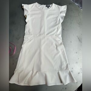 Express ivory flutter sleeve mini dress